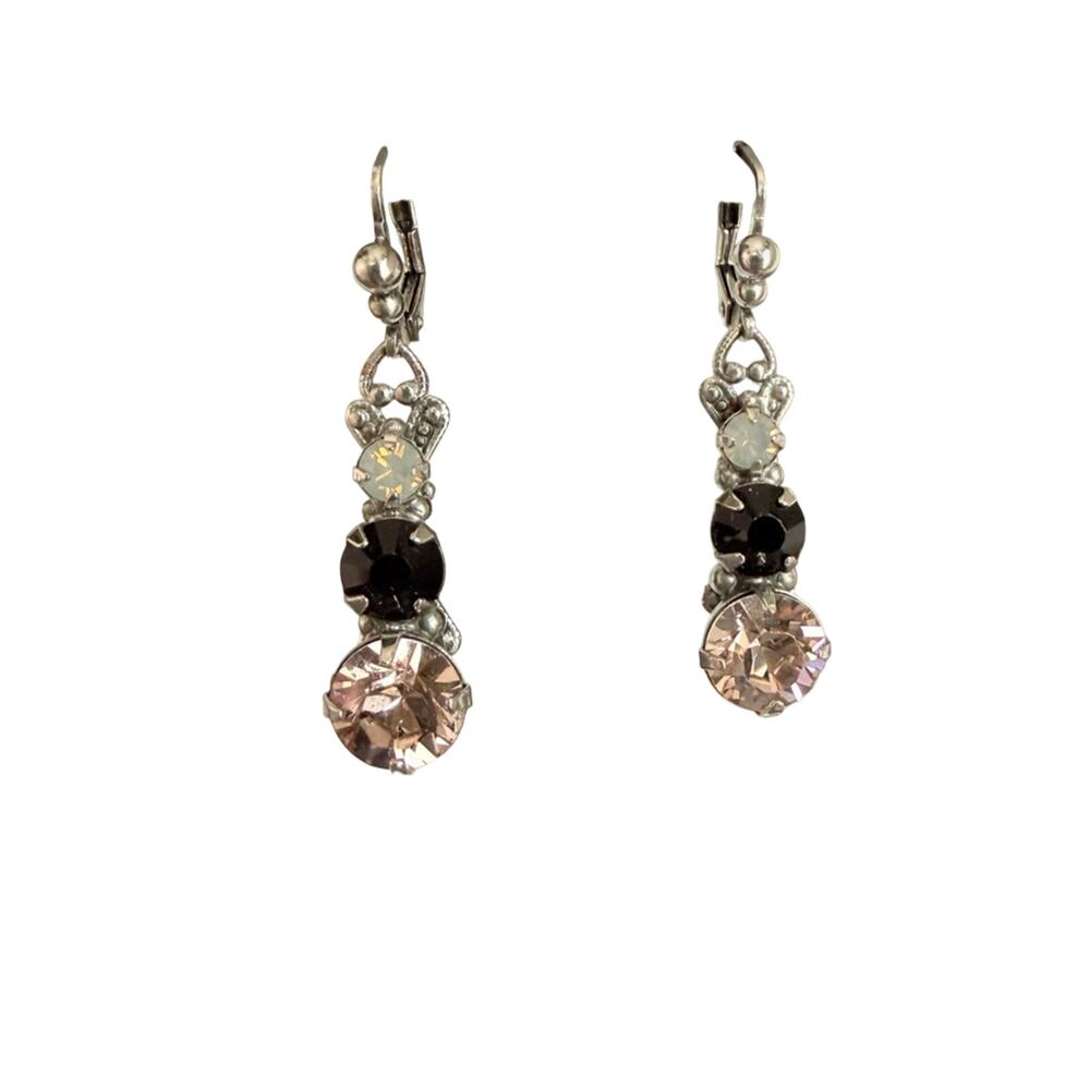 Sorrelli Crystal Dangle Silver Tone  Earrings